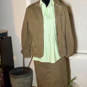 Brown Suit with Green Checkered Shirt